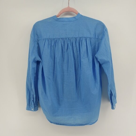 Madewell x Daryl K button up top polka-dot blue cotton - Picture 7 of 8